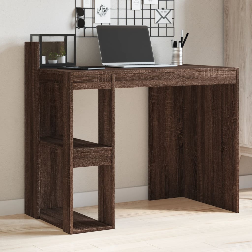 Desk Brown Oak-Effect 103.5x56.5x94 cm Engineered Wood