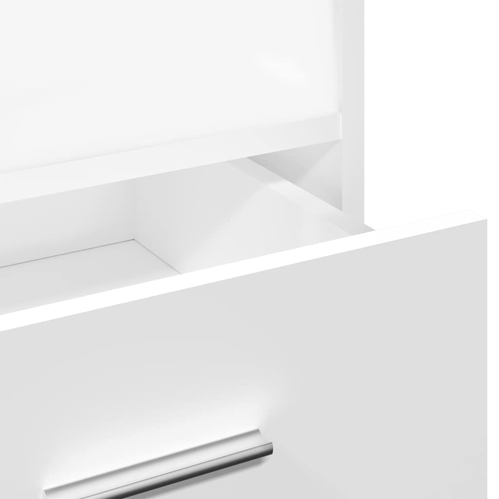 Lectern with Wheels & Drawer White 55x55x107 cm