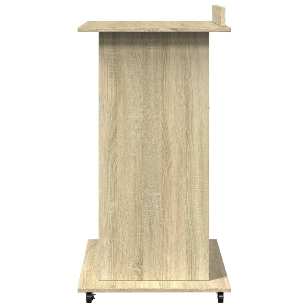 Lectern with Castors & Drawer Sonoma Oak 55x55x107 cm