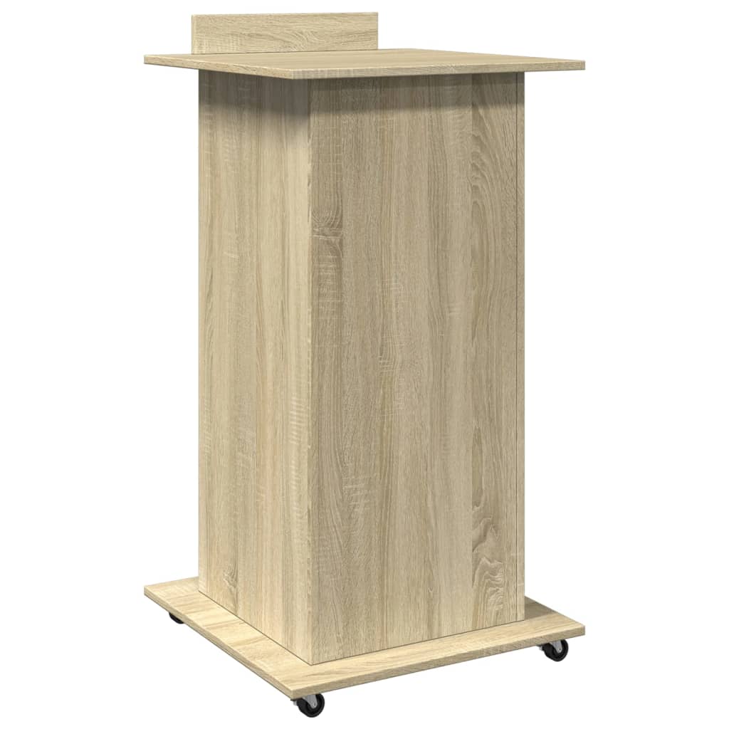Lectern with Castors & Drawer Sonoma Oak 55x55x107 cm