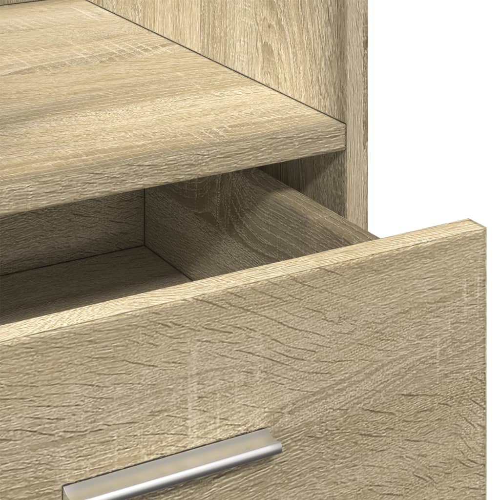 Lectern with Castors & Drawer Sonoma Oak 55x55x107 cm
