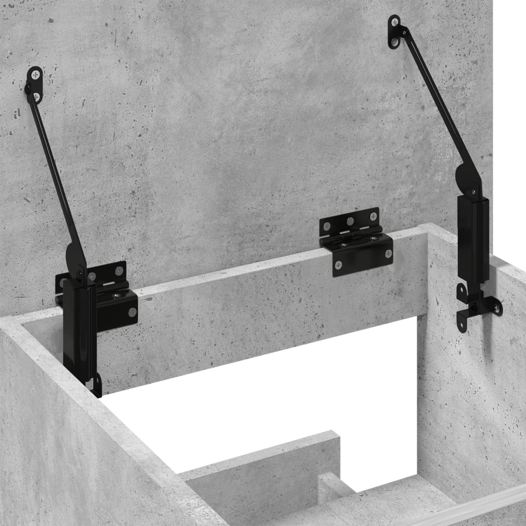 Lectern with Casters & Drawer Concrete Gray 55x55x107 cm