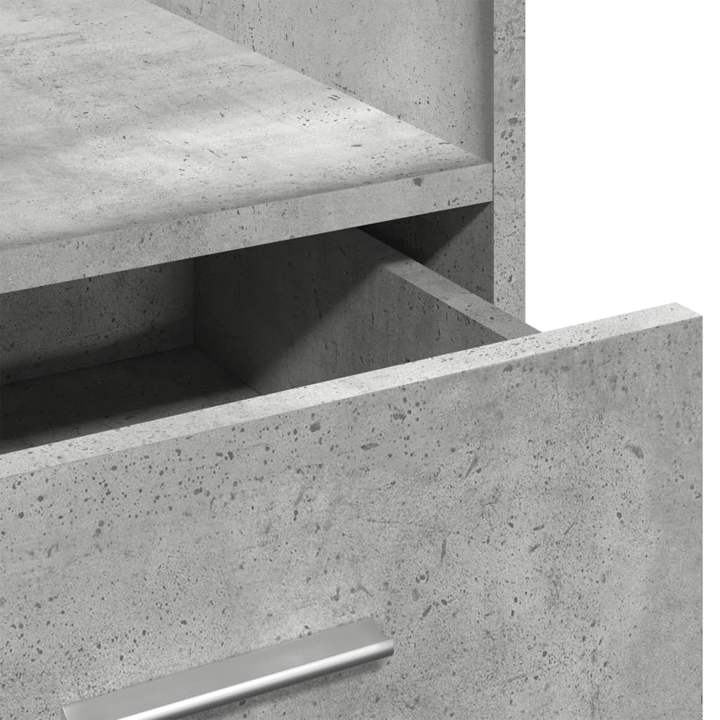 Lectern with Casters & Drawer Concrete Gray 55x55x107 cm