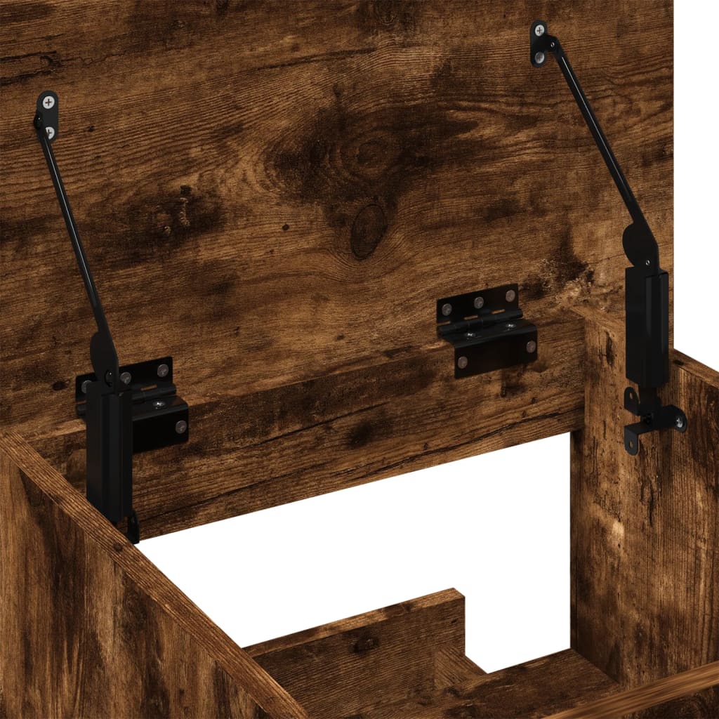 Lectern with Castors & Drawer Smoked Oak 55x55x107 cm