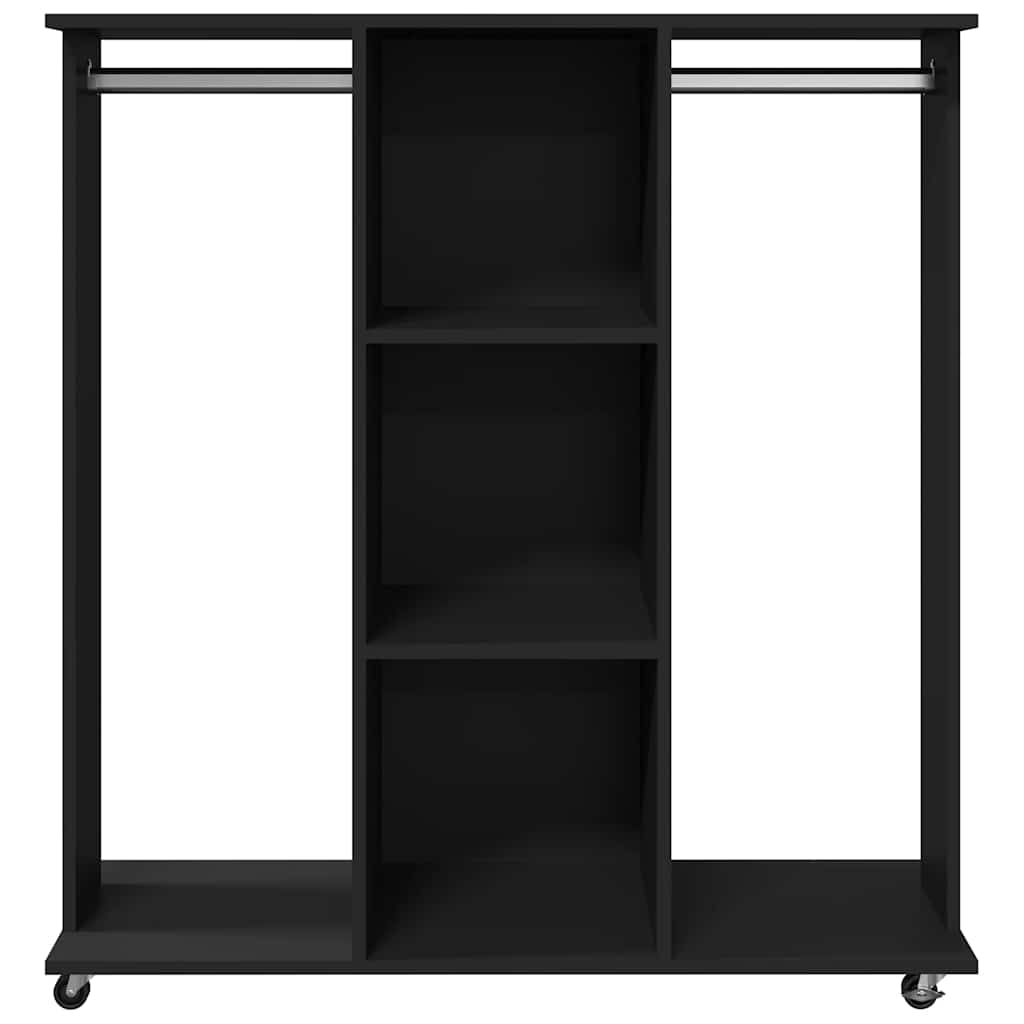 Portant à vêtements à roulettes Noir 102x38x110 cm Bois d'ingénierie