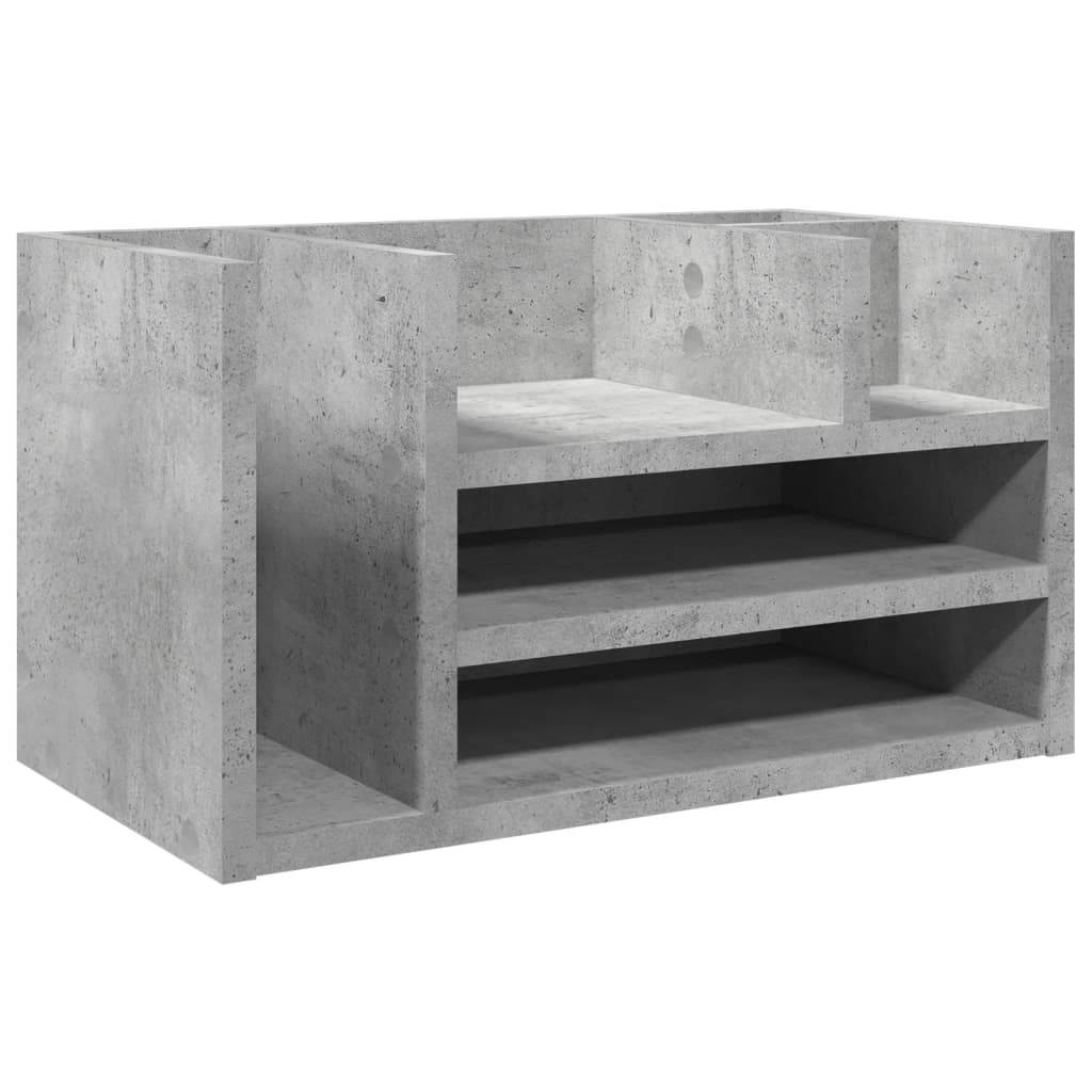 Desk Organizer Concrete Gray 44.5x24x25 cm Engineered Wood