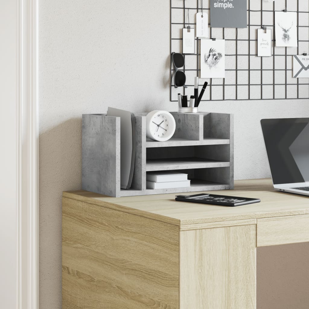 Desk Organizer Concrete Gray 44.5x24x25 cm Engineered Wood