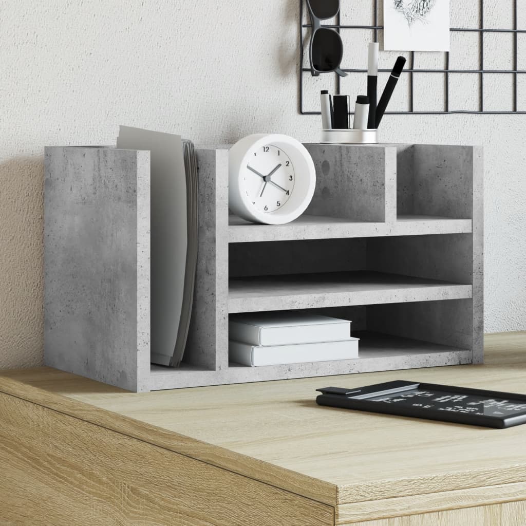 Desk Organizer Concrete Gray 44.5x24x25 cm Engineered Wood