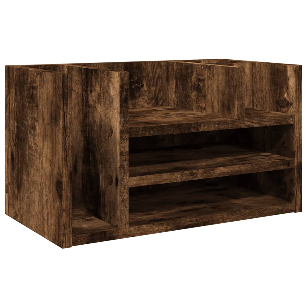 Organisateur de bureau en aggloméré chêne fumé 44,5x24x25 cm