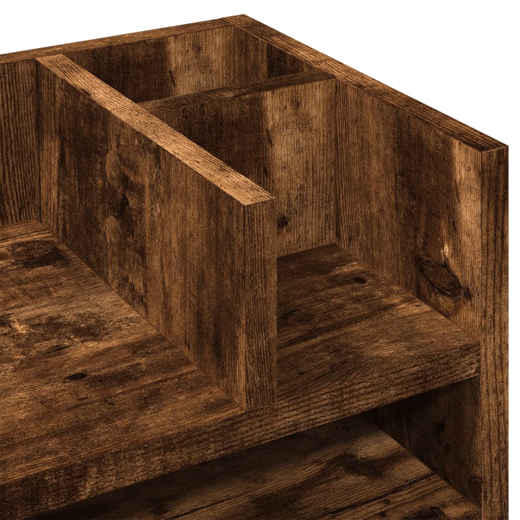 Organisateur de bureau en aggloméré chêne fumé 44,5x24x25 cm
