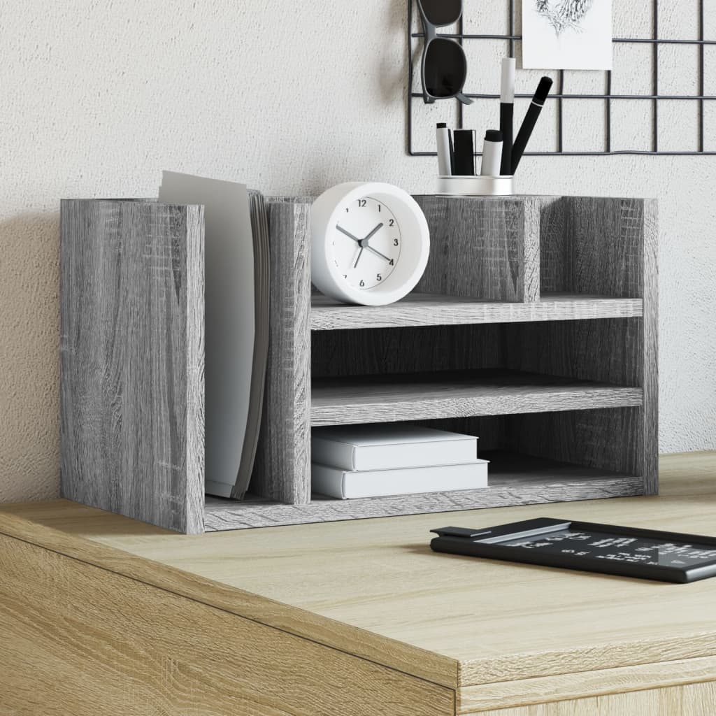 Organiseur de bureau gris Sonoma 44,5x24x25 cm en bois d'ingénierie