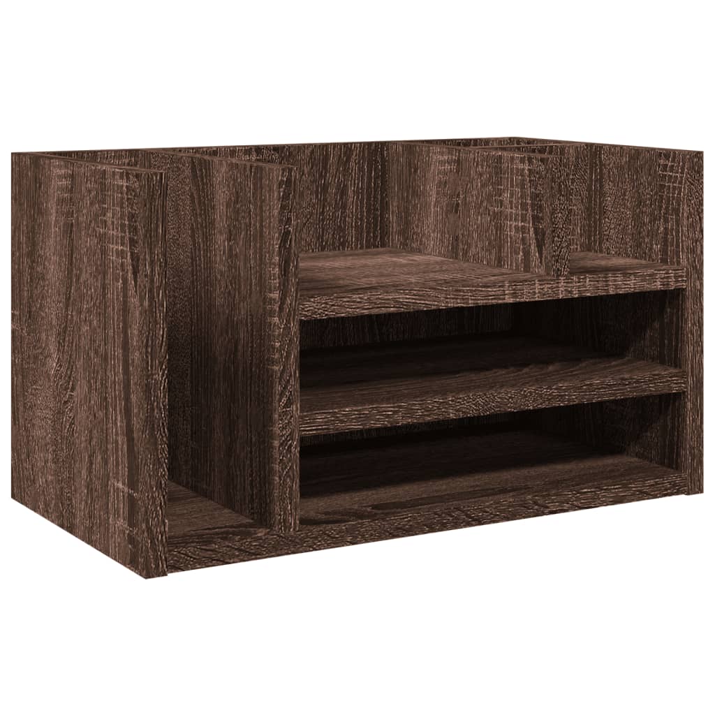 Desk Organizer Brown Oak 44.5x24x25 cm Engineered Wood