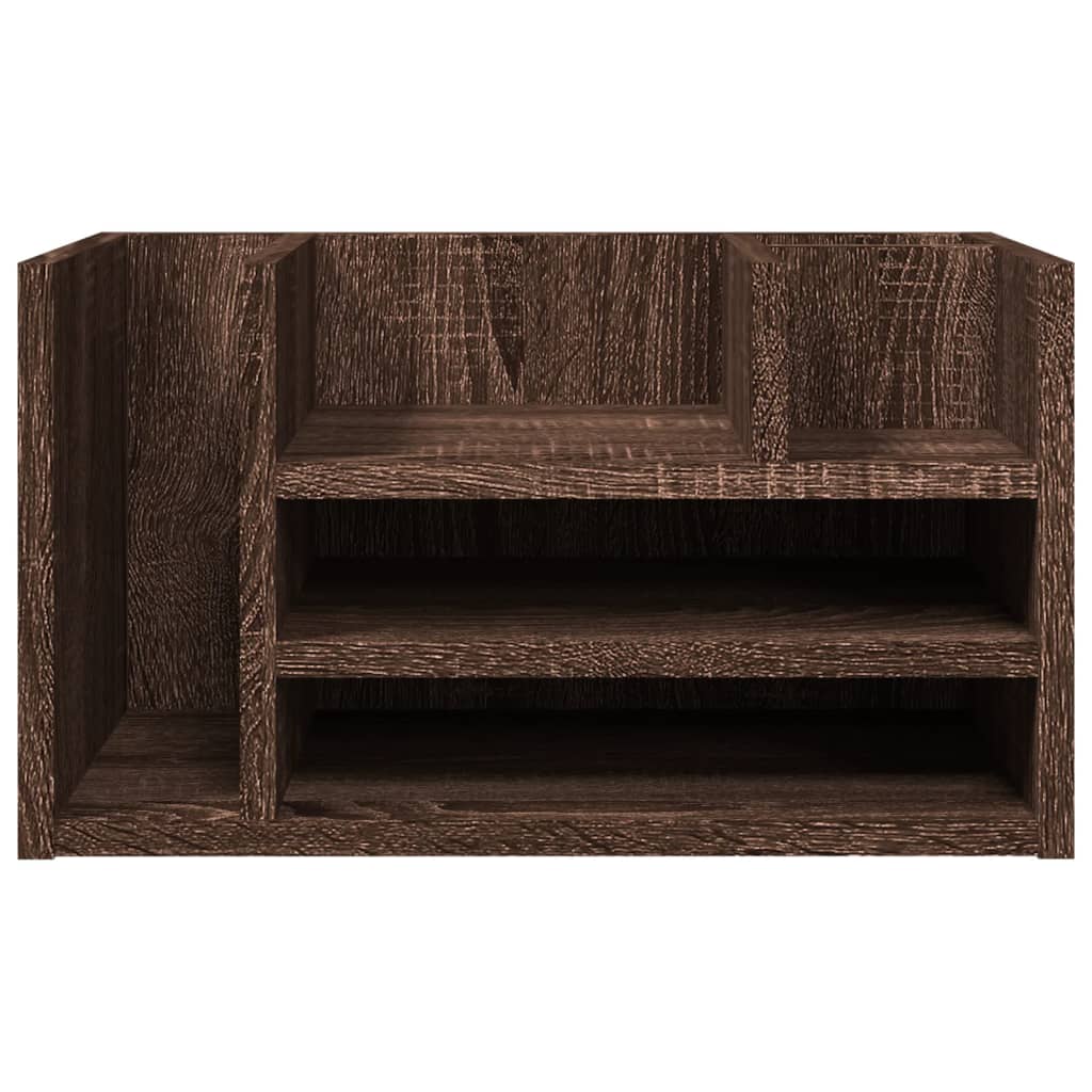 Desk Organizer Brown Oak 44.5x24x25 cm Engineered Wood