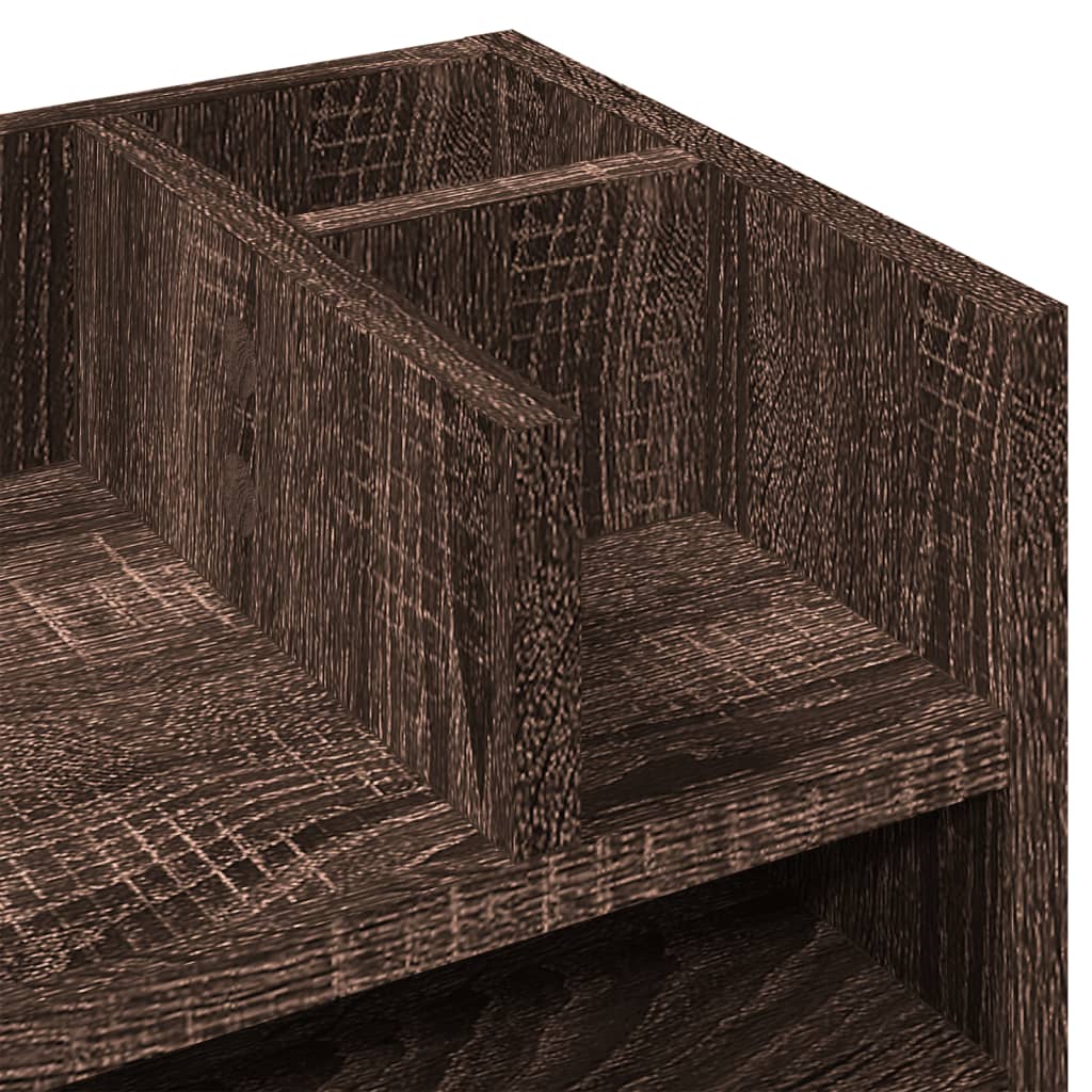 Desk Organizer Brown Oak 44.5x24x25 cm Engineered Wood