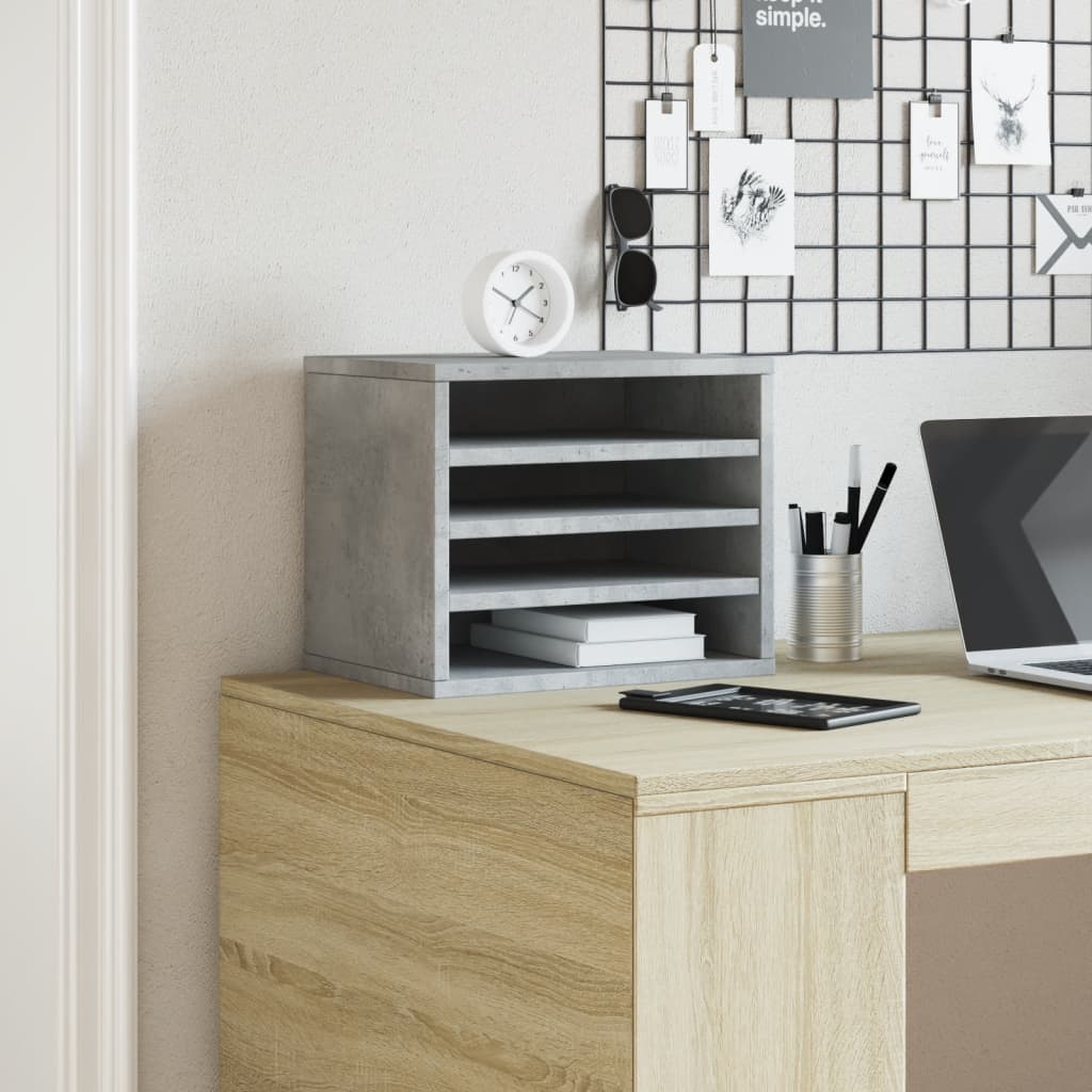 Desk Organizer Concrete Gray 36x26x29.5 cm Engineered Wood