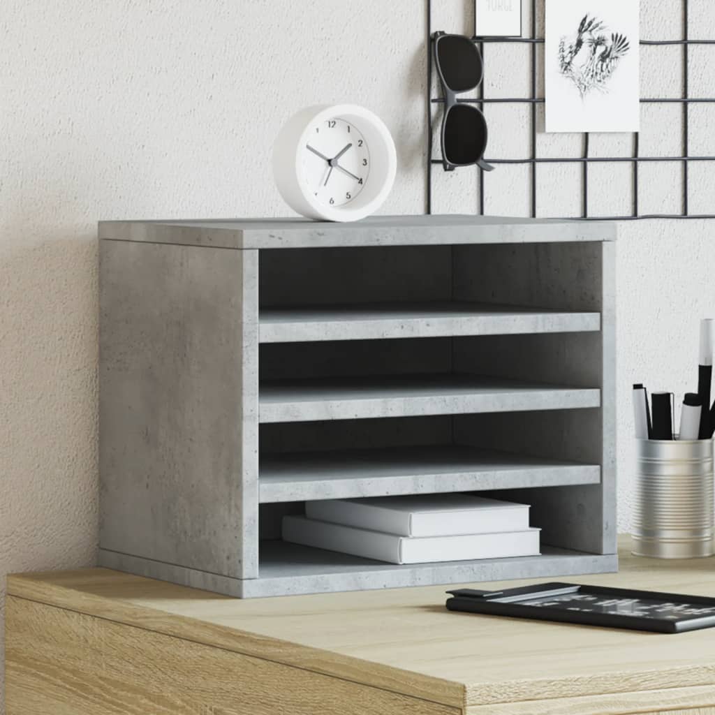 Desk Organizer Concrete Gray 36x26x29.5 cm Engineered Wood