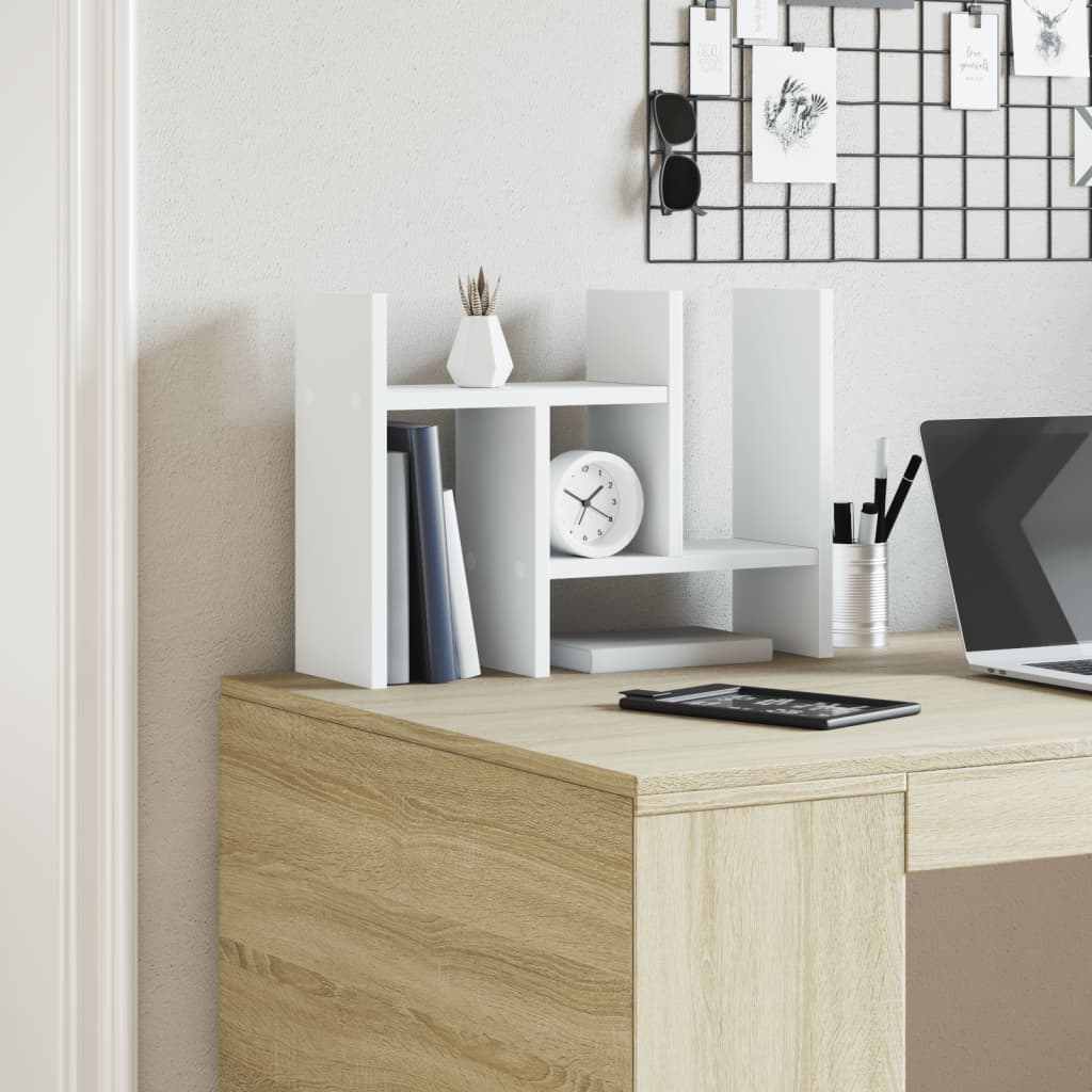 Desk Organizer White 34.5x15.5x35.5 cm Wood Composite