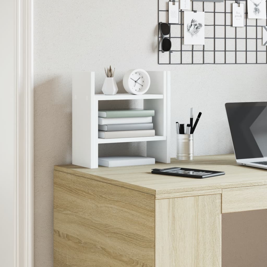 Desk Organizer White 34.5x15.5x35.5 cm Wood Composite