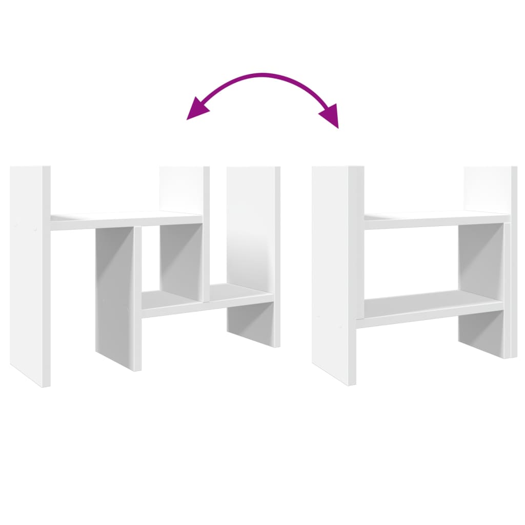 Desk Organizer White 34.5x15.5x35.5 cm Wood Composite
