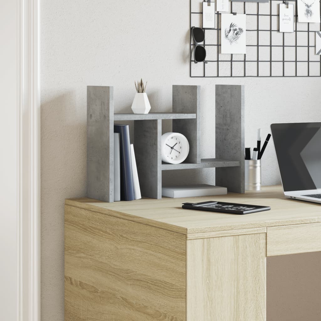 Organiseur de bureau gris béton 34,5x15,5x35,5 Bois d'ingénierie