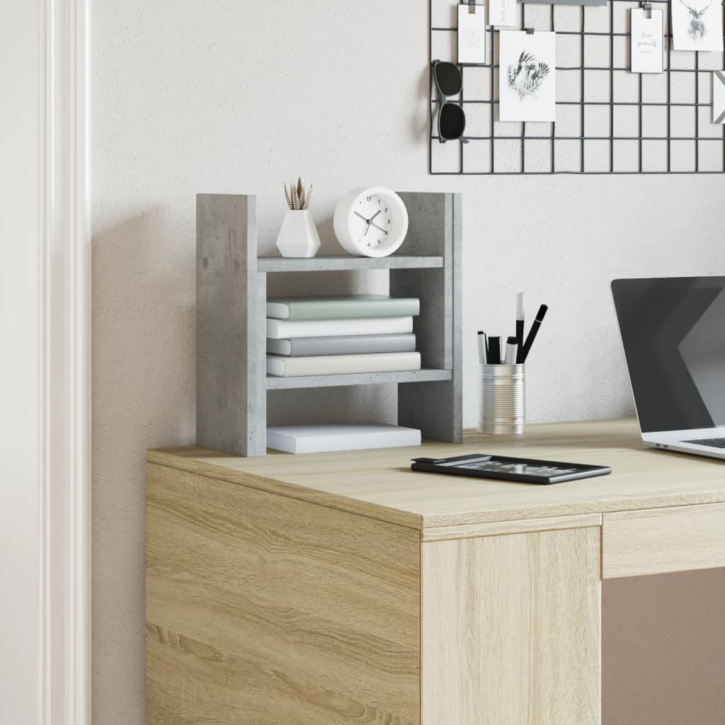 Organiseur de bureau gris béton 34,5x15,5x35,5 Bois d'ingénierie