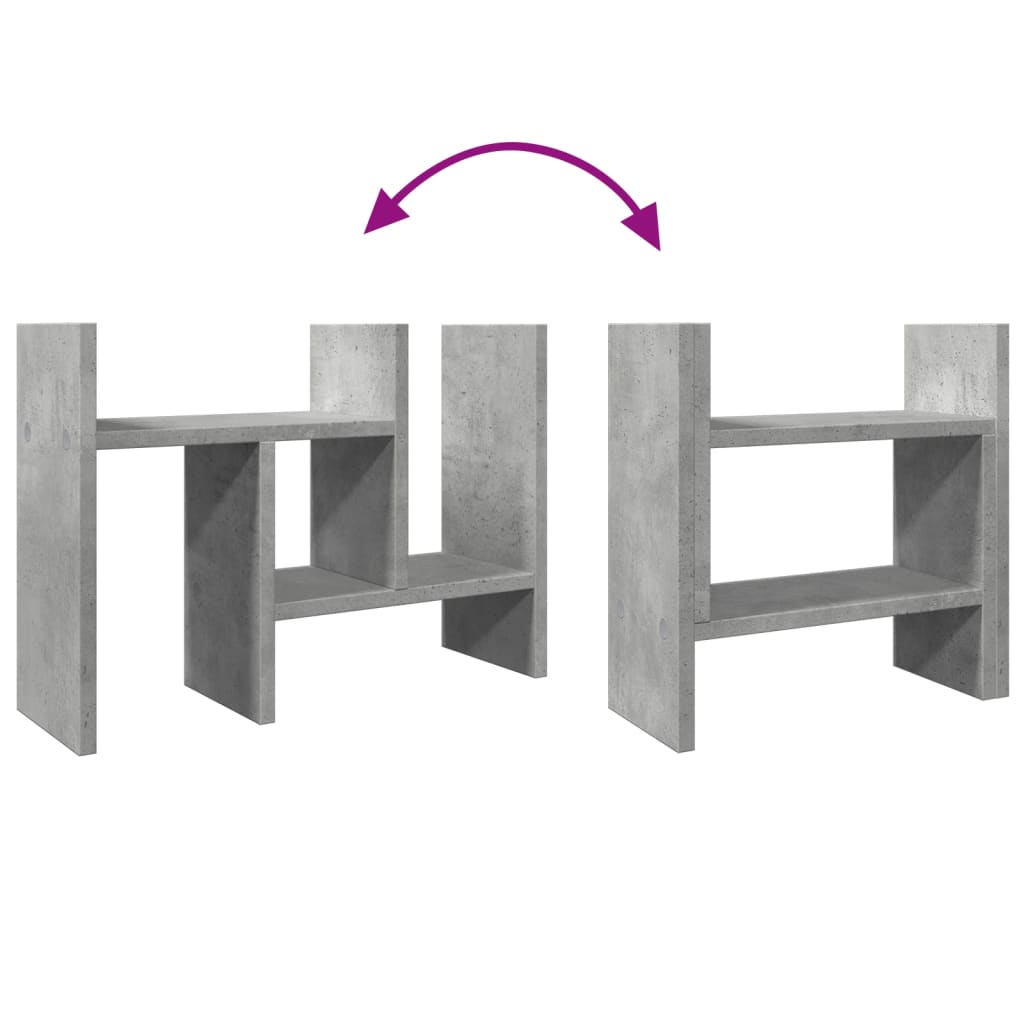 Organiseur de bureau gris béton 34,5x15,5x35,5 Bois d'ingénierie
