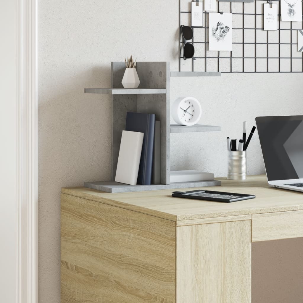 Desk Organizer Concrete Gray 42x21.5x42 cm Wood-based Material