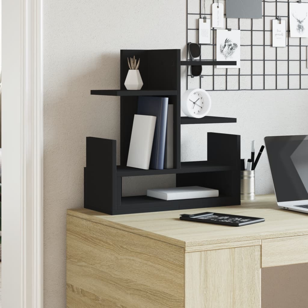 Organiseur de bureau noir 49x20x52,5 cm Bois d'ingénierie