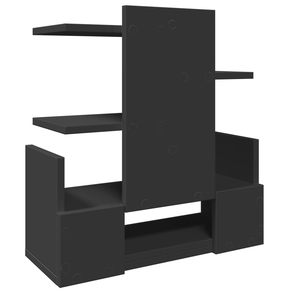 Organiseur de bureau noir 49x20x52,5 cm Bois d'ingénierie