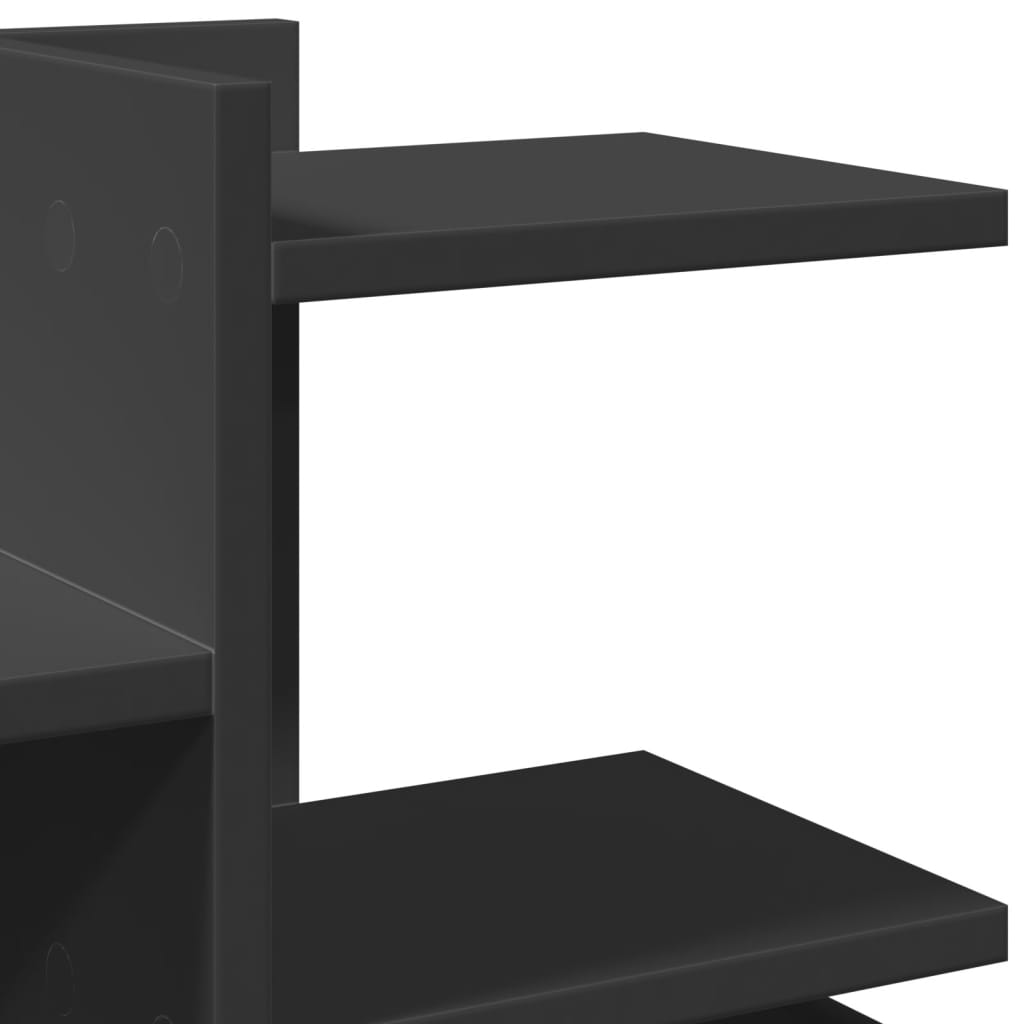 Organiseur de bureau noir 49x20x52,5 cm Bois d'ingénierie