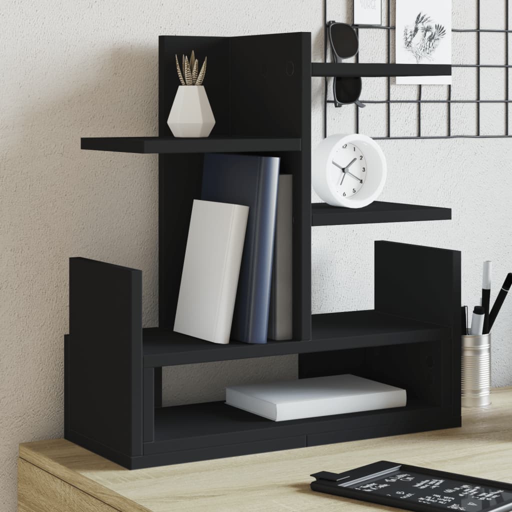 Organiseur de bureau noir 49x20x52,5 cm Bois d'ingénierie