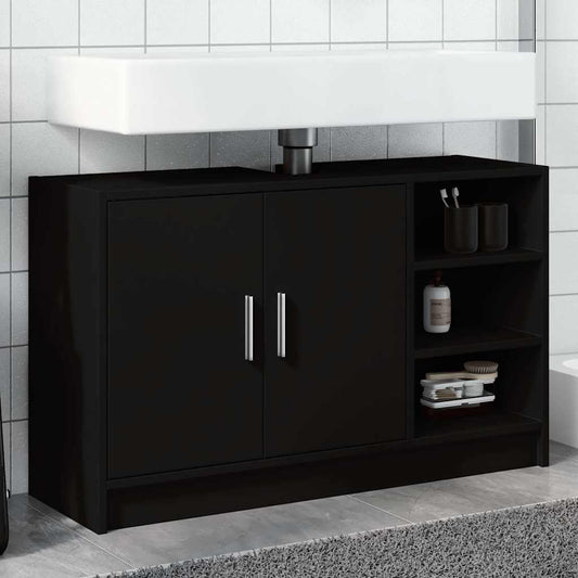 Waschbeckenunterschrank Schwarz 90x29x55 cm Holzwerkstoff