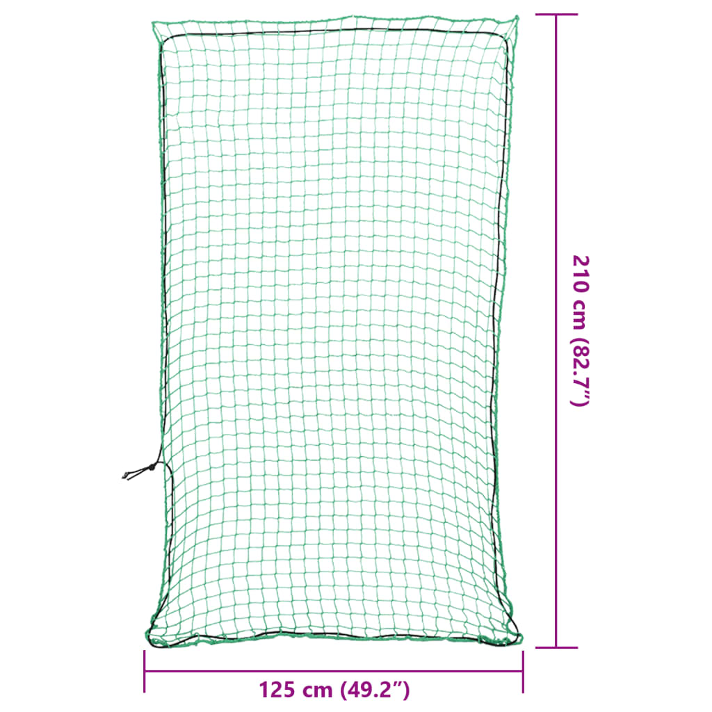 Filet de remorque avec tendeur élastique vert 2,1x1,25 m PP