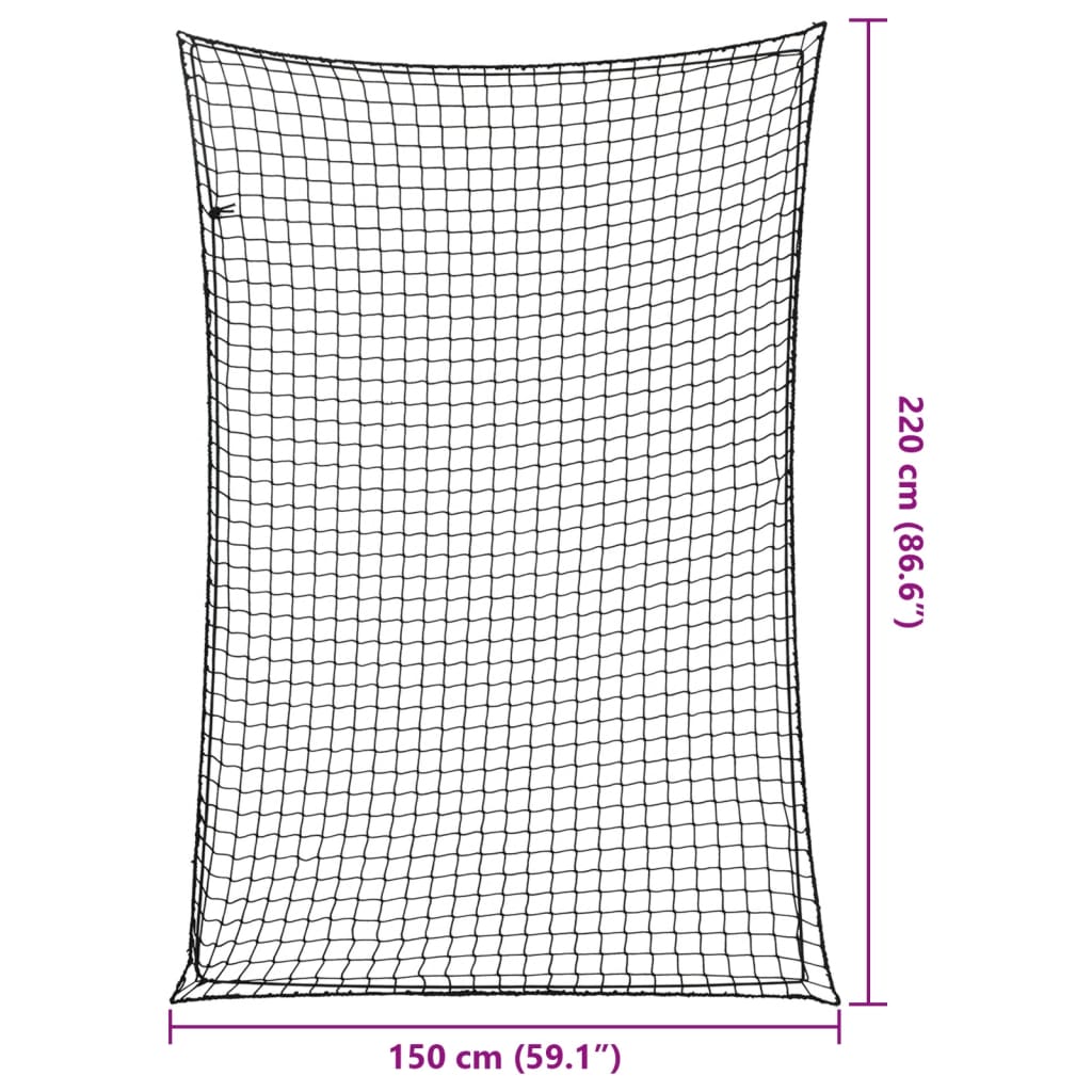 Filet pour remorque avec tendeur élastique noir 2,2x1,5 m PP