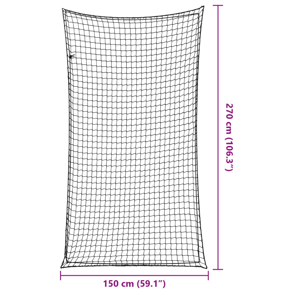 Filet de remorque avec tendeur élastique noir 2,7x1,5 m PP