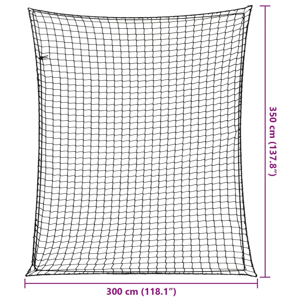 Filet de remorque avec tendeur élastique noir 3,5x3 m PP