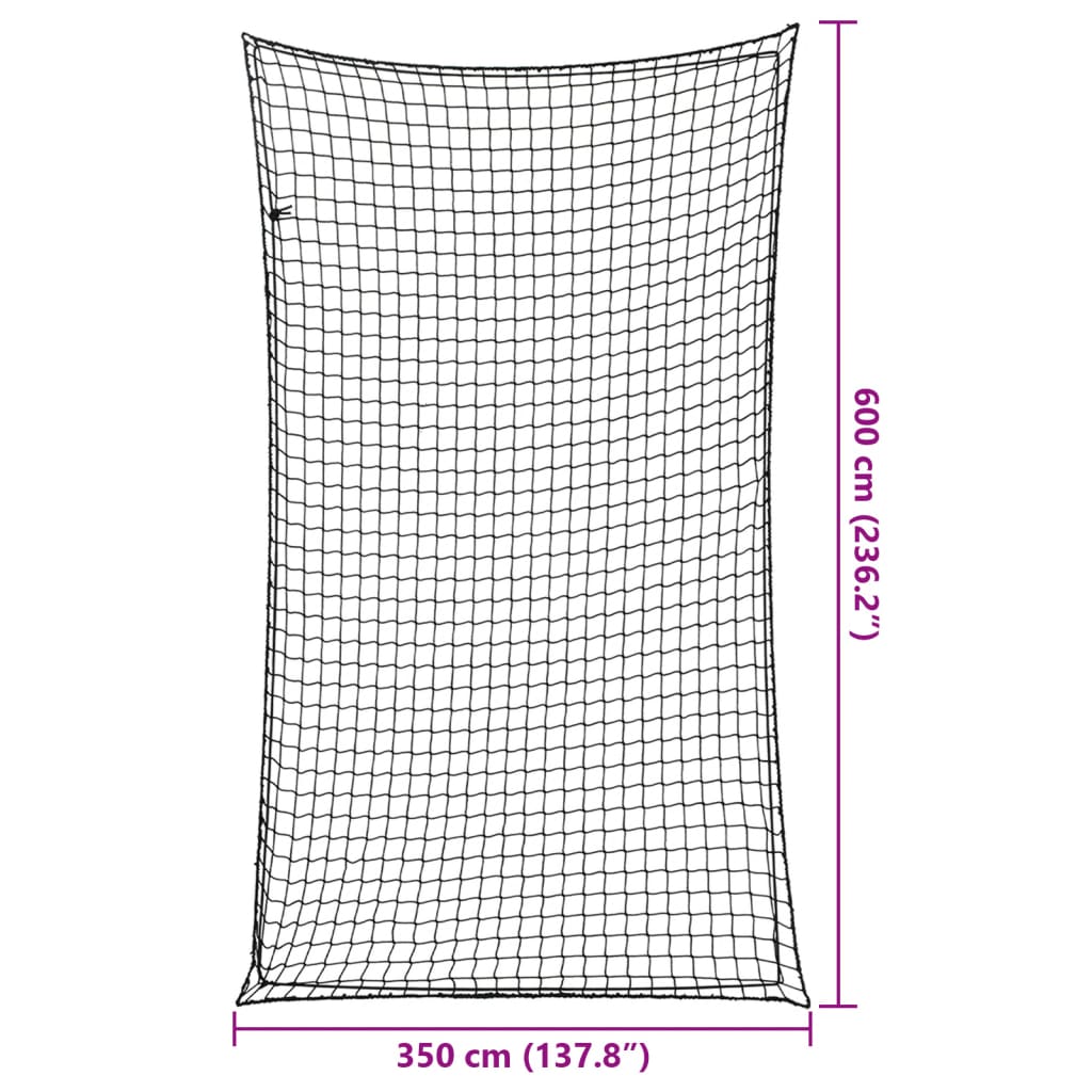 Filet de remorque avec corde élastique noir 6x3,5 m PP