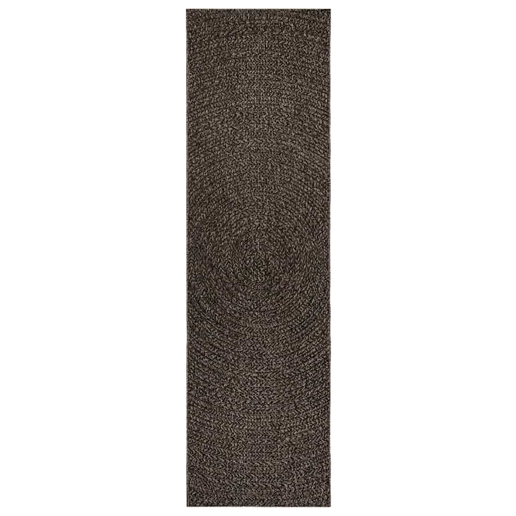 Teppich ZIZUR Anthrazit 80x250 cm Jute-Optik Indoor und Outdoor
