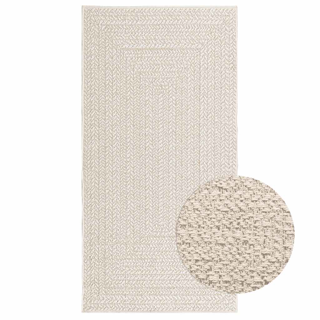 Carpet ZIZUR Cream 80x150 cm Jute look Indoor and Outdoor