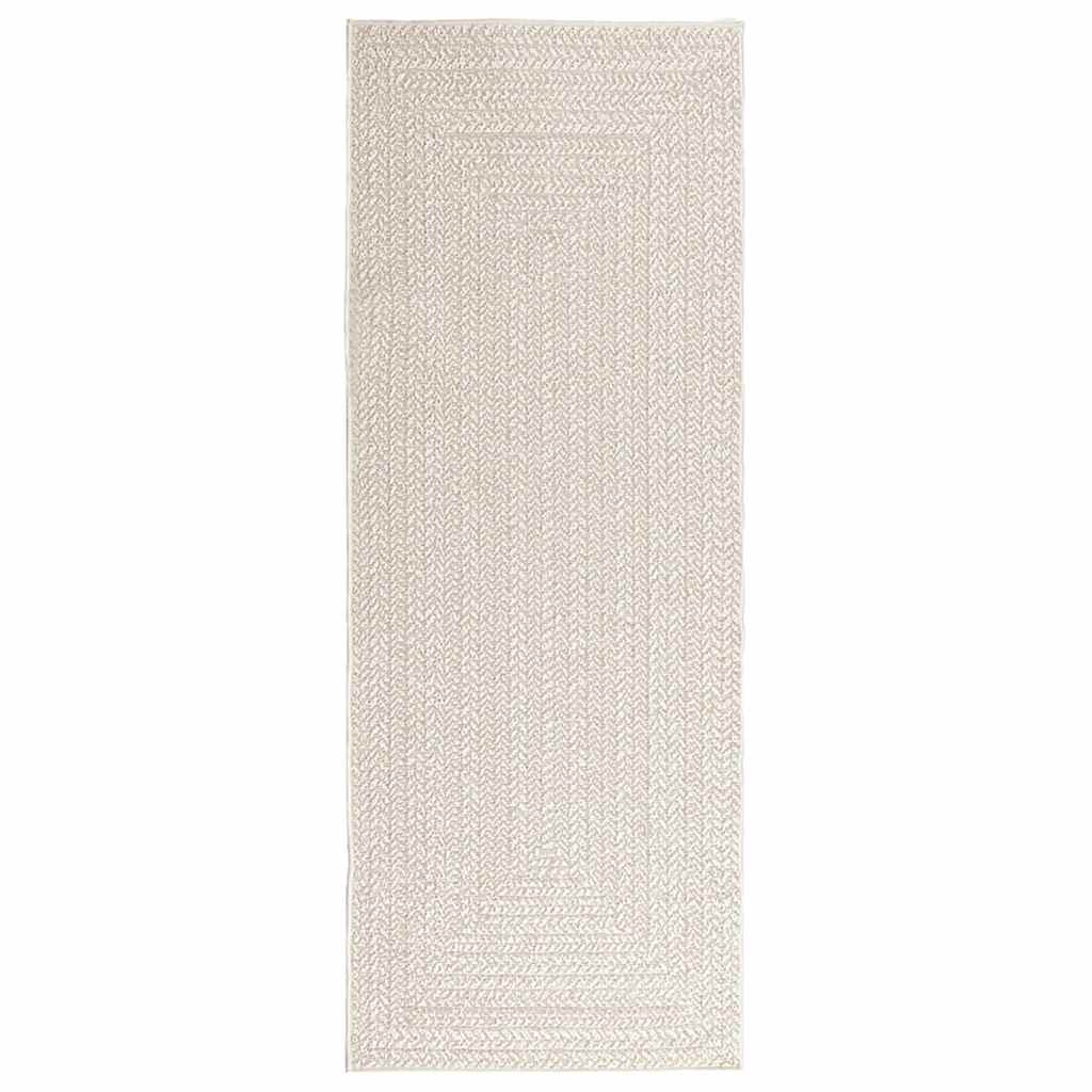 Teppich ZIZUR Creme 80x200 cm Jute-Optik Indoor und Outdoor