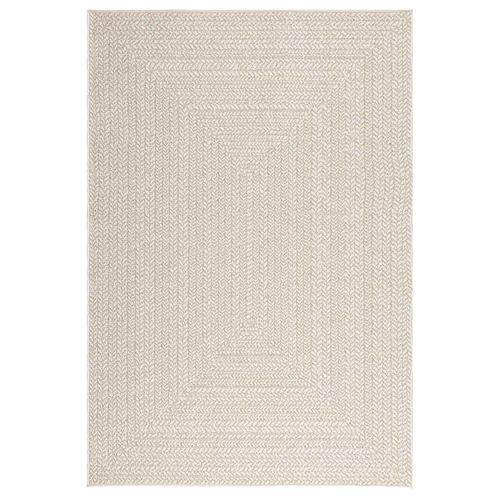 Tapis ZIZUR Crème 140x200 cm Effet jute Intérieur et Extérieur