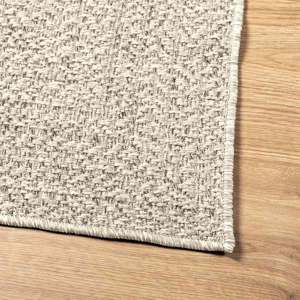 Tapis ZIZUR Crème 140x200 cm Effet jute Intérieur et Extérieur
