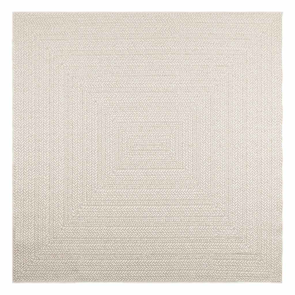 Rug ZIZUR Cream 200x200 cm Jute-look Indoor and Outdoor