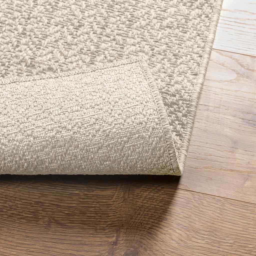 Rug ZIZUR Cream 200x200 cm Jute-look Indoor and Outdoor