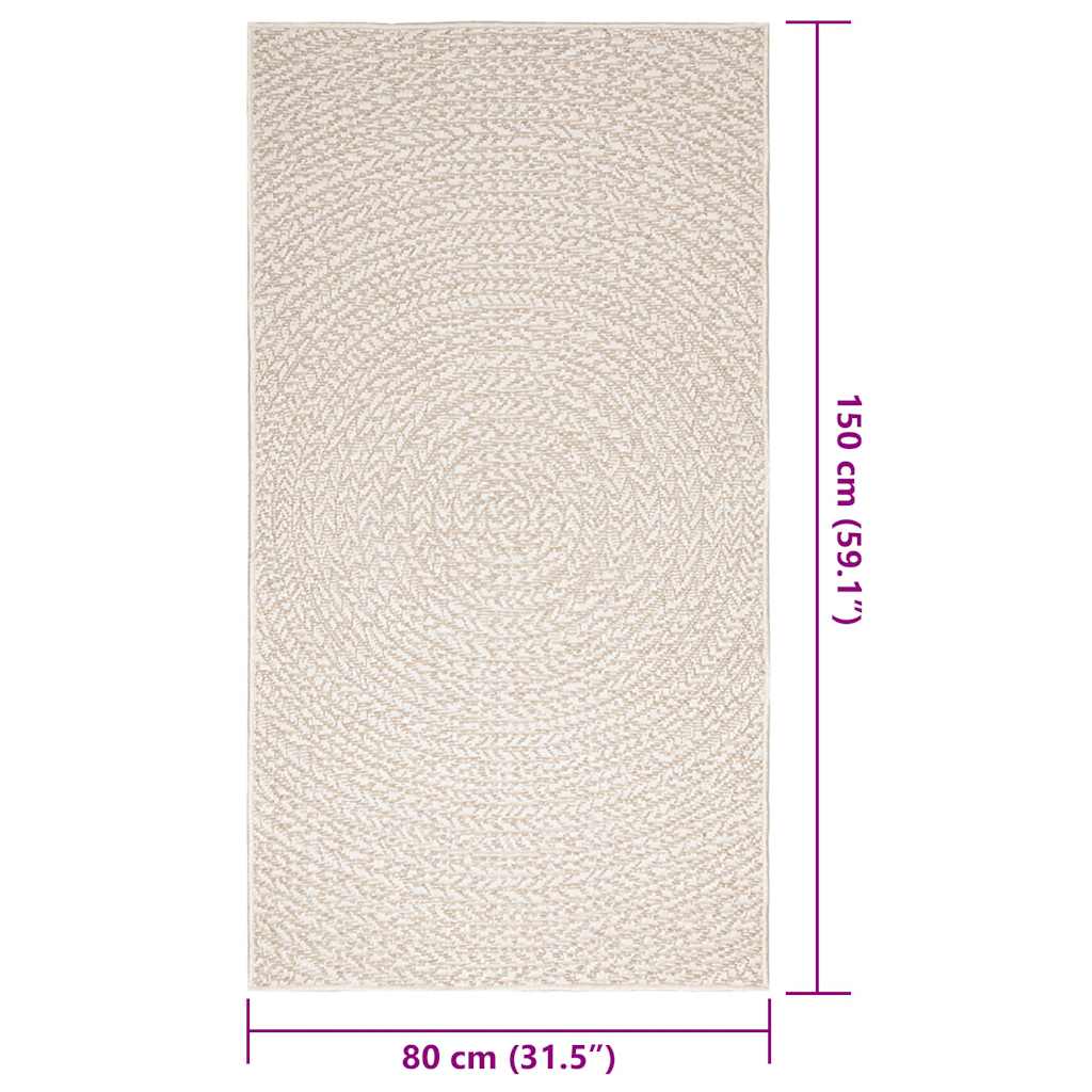 Tapis ZIZUR Crème 80x150 cm Effet Jute Intérieur et Extérieur