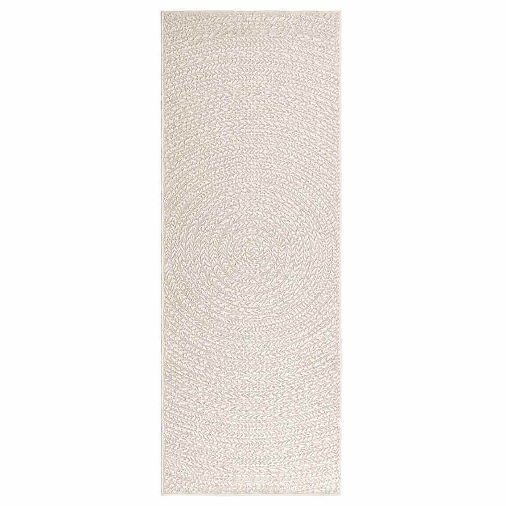 Tapis ZIZUR Crème 80x200 cm Aspect Jute Intérieur et Extérieur