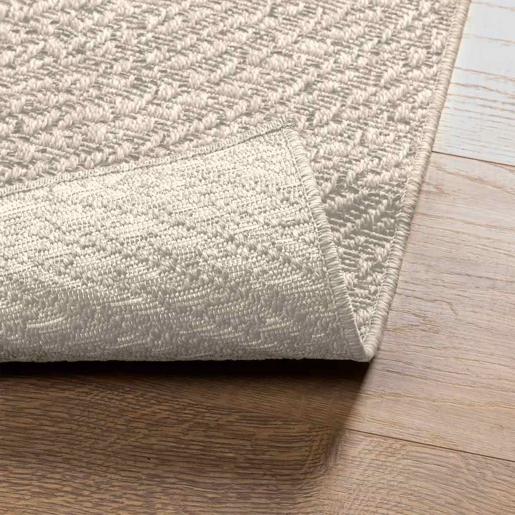 Tapis ZIZUR Crème 80x200 cm Aspect Jute Intérieur et Extérieur