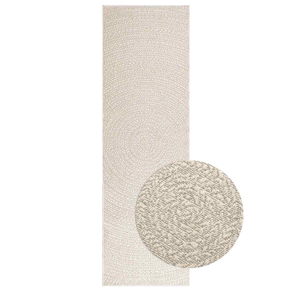 Carpet ZIZUR Cream 80x250 cm Jute look Indoor and Outdoor