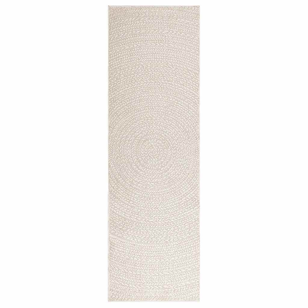 Carpet ZIZUR Cream 80x250 cm Jute look Indoor and Outdoor