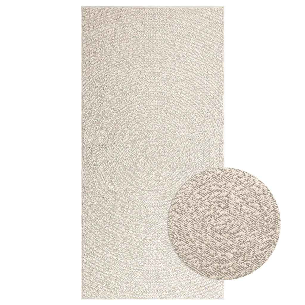 Tapis ZIZUR Crème 100x200 cm Effet jute Intérieur et extérieur